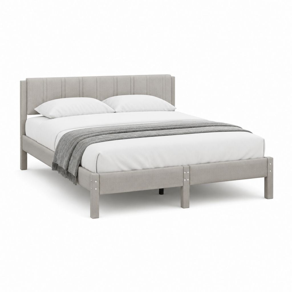 Polsterbett Doppelbett Grau Polyester Rechteckig Liegefläche 160 x 200 cm