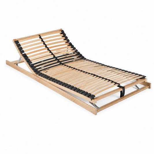 Verstellbarer Lattenrost Naturholz aus Buche 90 x 200 cm
