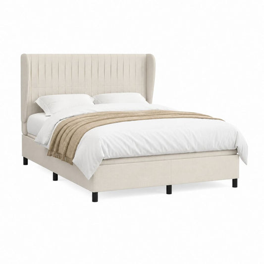 Polsterbett Doppelbett Creme Polyester Rechteckig 180 x 200 cm