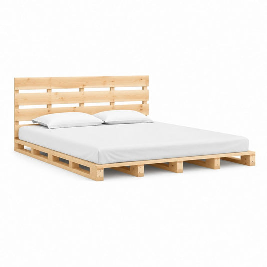 Palettenbett Massivholz Kiefer natur rechteckig 180 x 200 cm
