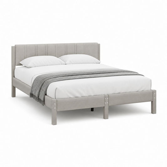 Polsterbett Doppelbett Grau Polyester Rechteckig Liegefläche 160 x 200 cm