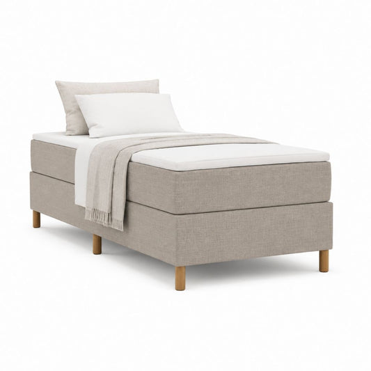 Boxspringbett mit Matratze Beige Polyester Rechteckig 90 x 200 cm
