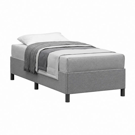 Polsterbett Einzelbett Grau mit Polyesterbezug 90 x 200 cm