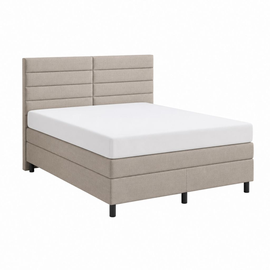 Polsterbett Doppelbett Beige Polyester Rechteckig 180 x 200 cm