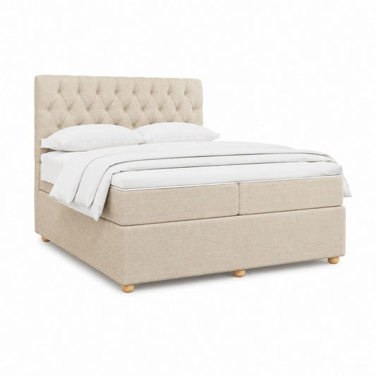 Boxspringbett Doppelbett Beige mit Polyesterbezug Rechteckig 180 x 200 cm